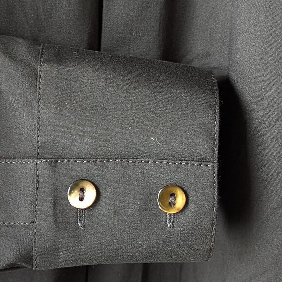 Lafayette 148 Midi Shirt Dress Button Front sz 8 in Black - Picture 15 of 15